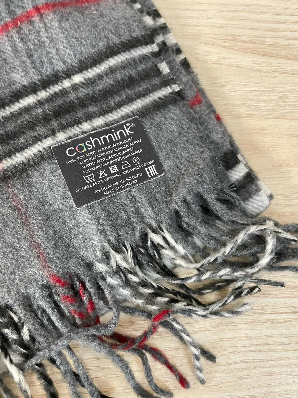 vintage cashmink grey tartan scarf sold by Good Market Thrift Store product image thumbnail 2