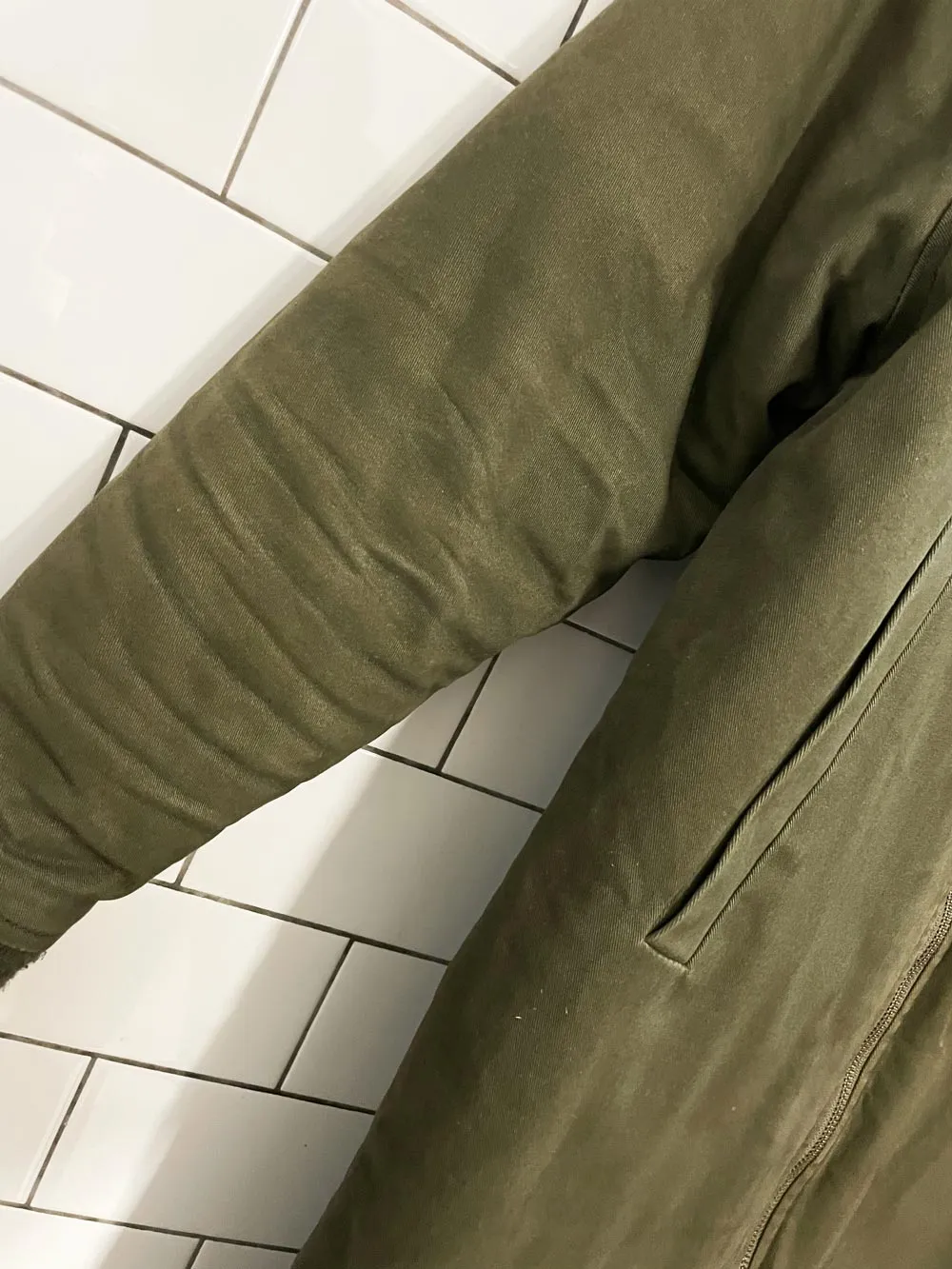 oak + fort maxi bomber jacket sold by Good Market Thrift Store product image thumbnail 3