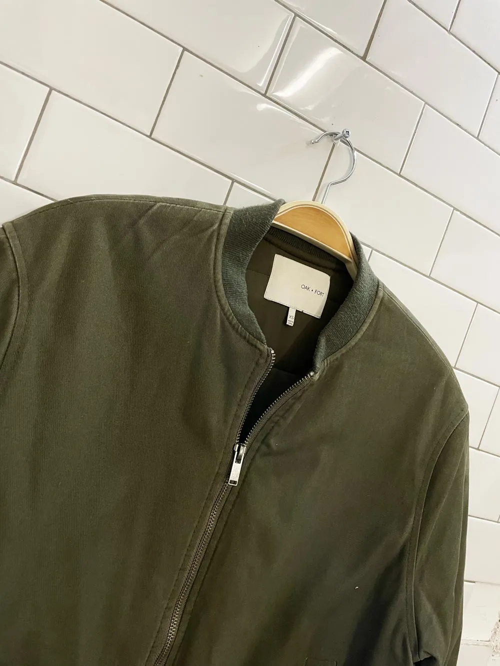 oak + fort maxi bomber jacket sold by Good Market Thrift Store product image thumbnail 2