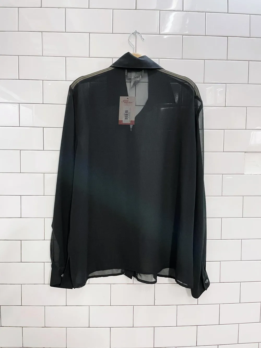 vintage chagall sequin trim chiffon blouse sold by Good Market Thrift Store product image thumbnail 3