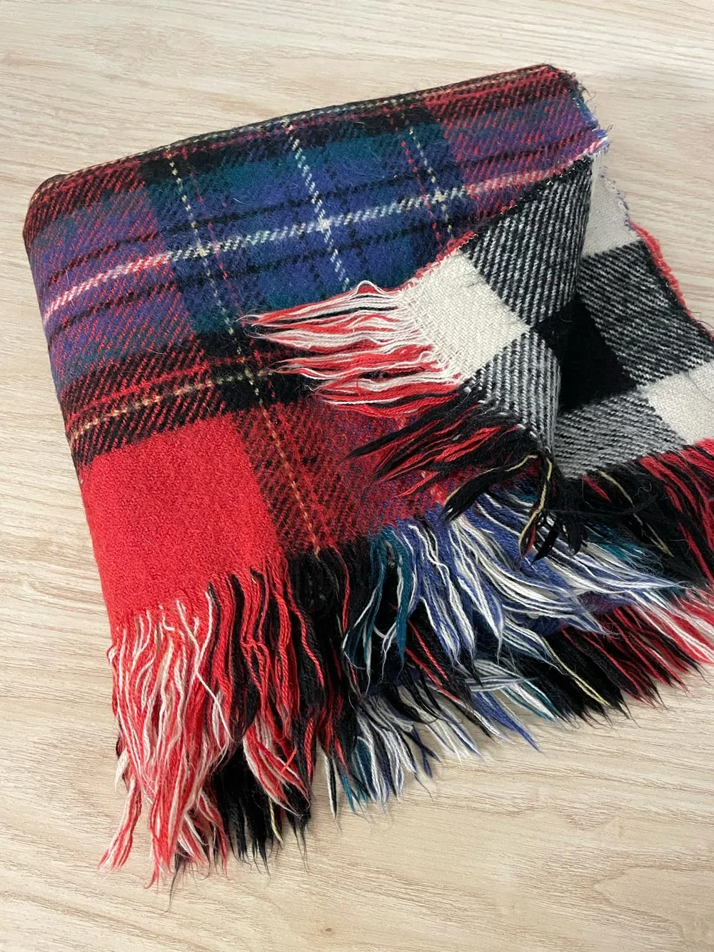 plaid / check reversible blanket scarf sold by Good Market Thrift Store