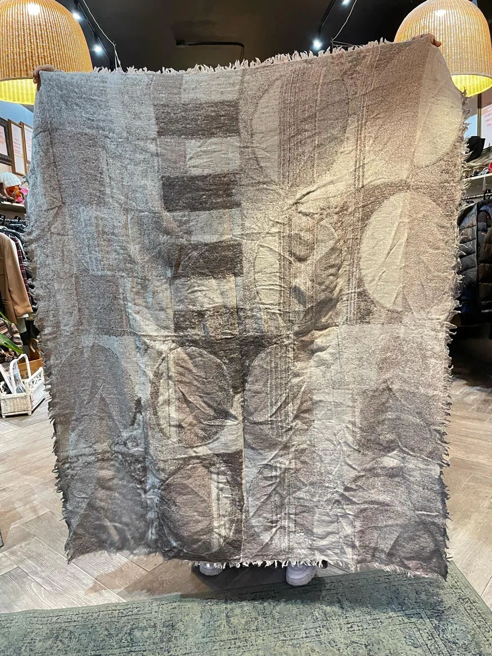 wilfred 100% wool haus party blanket scarf sold by Good Market Thrift Store product image thumbnail 2