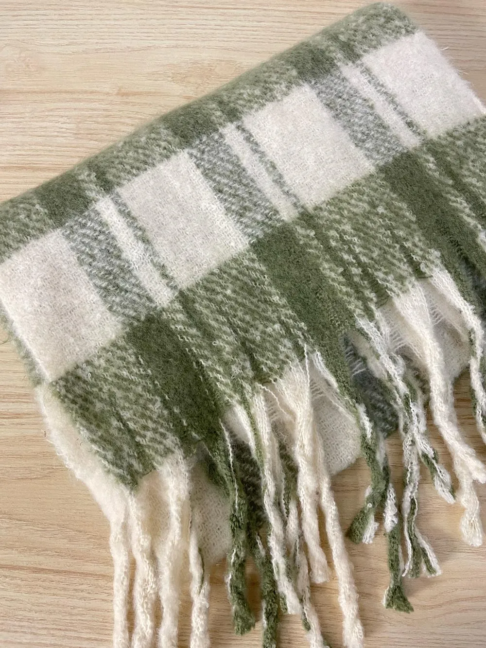 super soft fuzzy tartan blanket scarf sold by Good Market Thrift Store