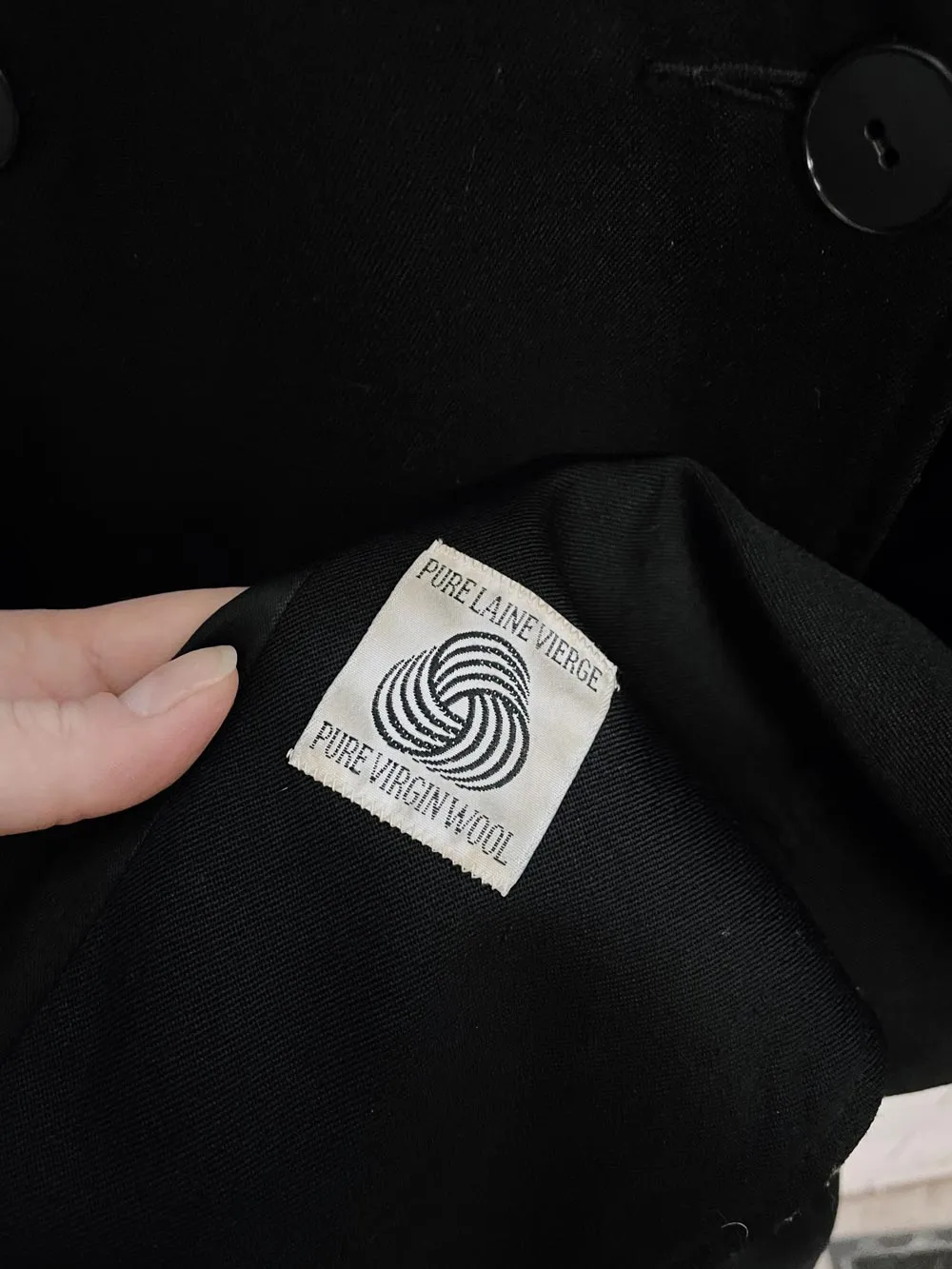 vintage luba paris leather trim belted wool trench coat sold by Good Market Thrift Store product image thumbnail 5