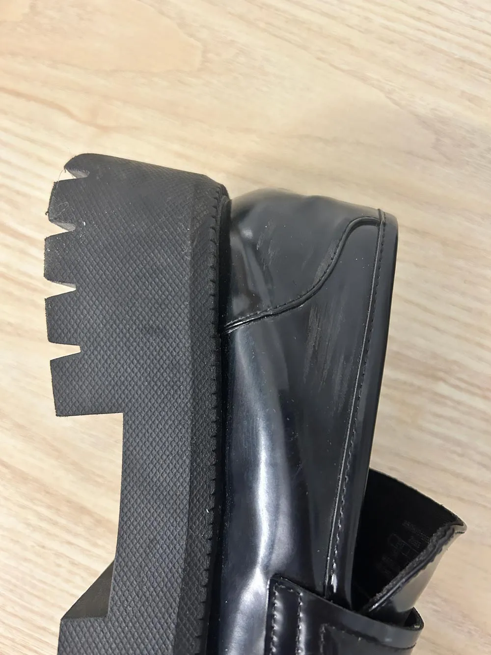 zara chunky platform penny loafers sold by Good Market Thrift Store product image thumbnail 2