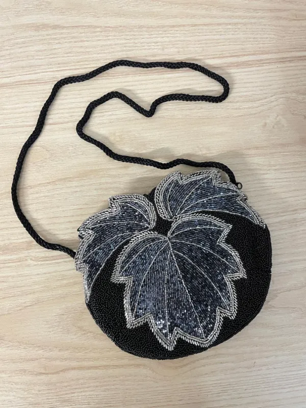 vintage beaded leaf evening shoulder bag sold by Good Market Thrift Store