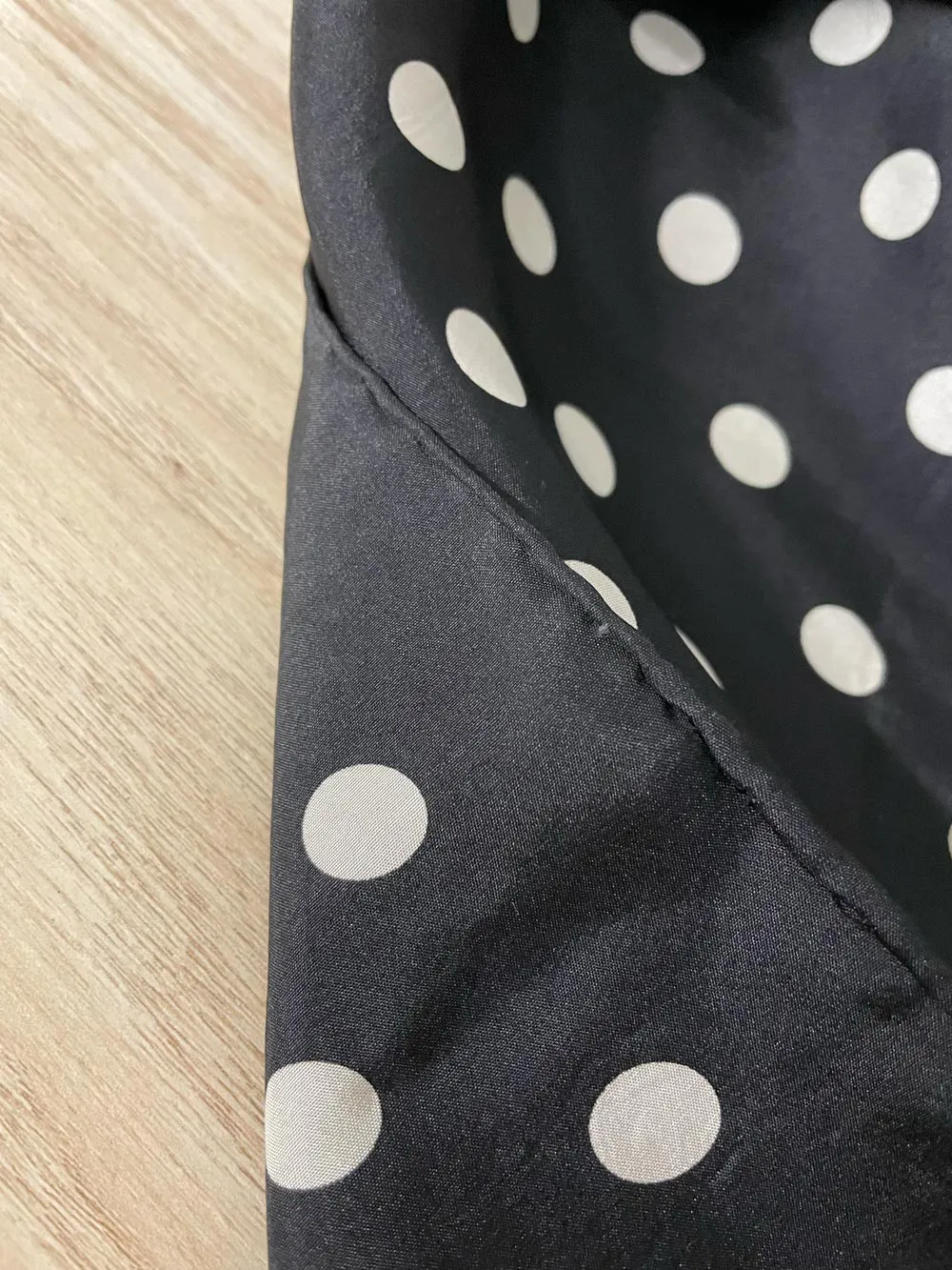 vintage 100% silk polka dot hand-rolled edge square scarf sold by Good Market Thrift Store product image thumbnail 2