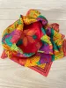 vintage acute colourful floral square scarf sold by Good Market Thrift Store