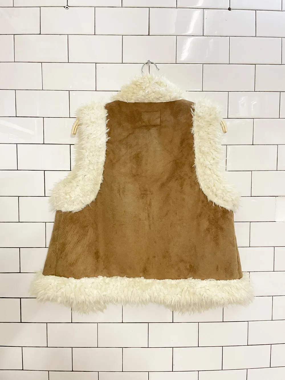 old navy faux mongolian sheepskin boho vest sold by Good Market Thrift Store product image thumbnail 3