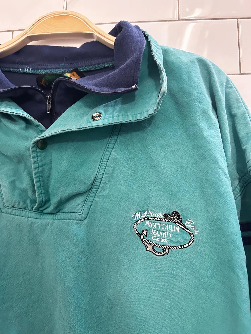 vintage 80s windswept manitoulin island layered quarter zip sold by Good Market Thrift Store product image thumbnail 2