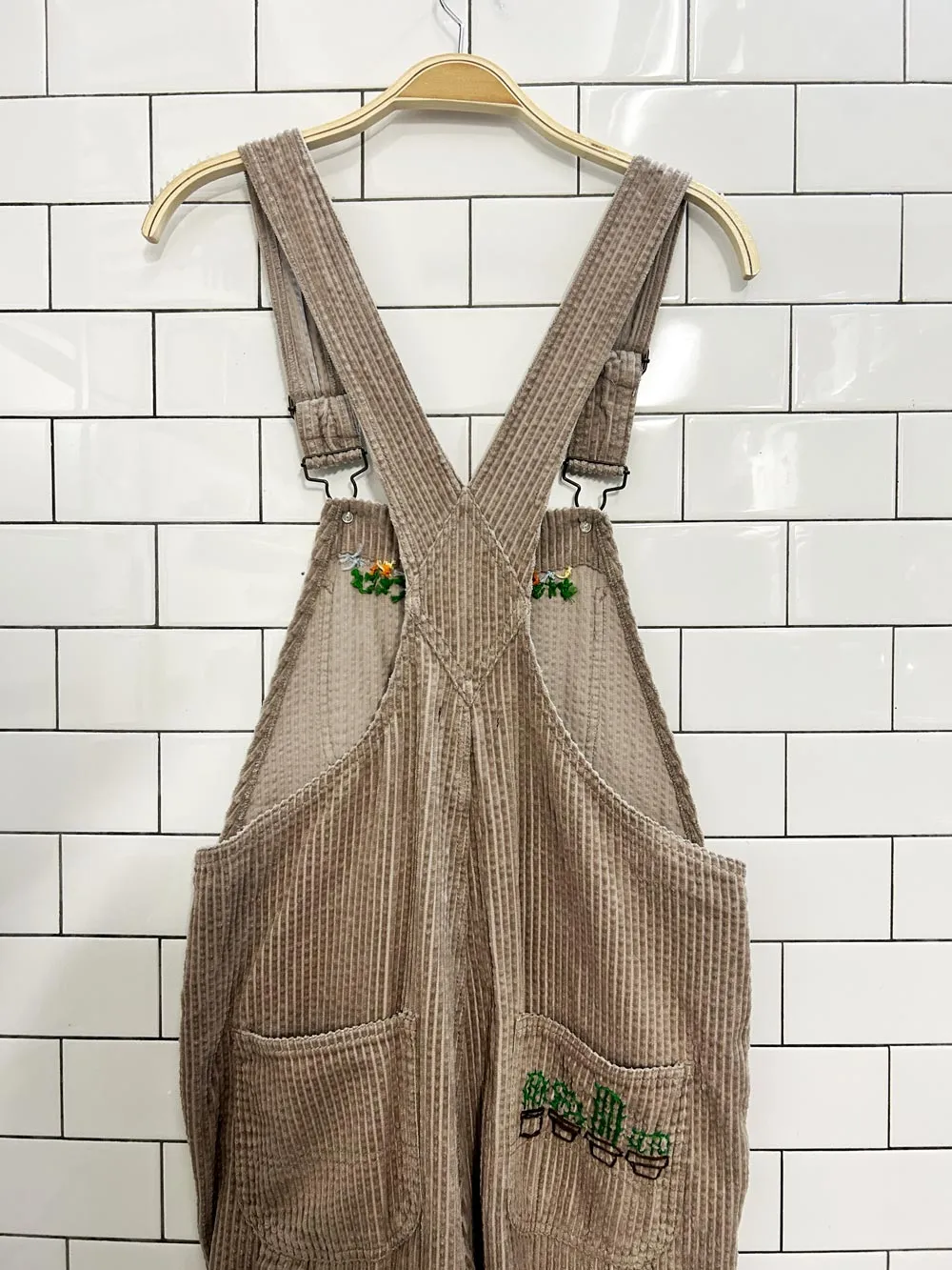 UO bdg custom embroidered corderoy overalls sold by Good Market Thrift Store product image thumbnail 4