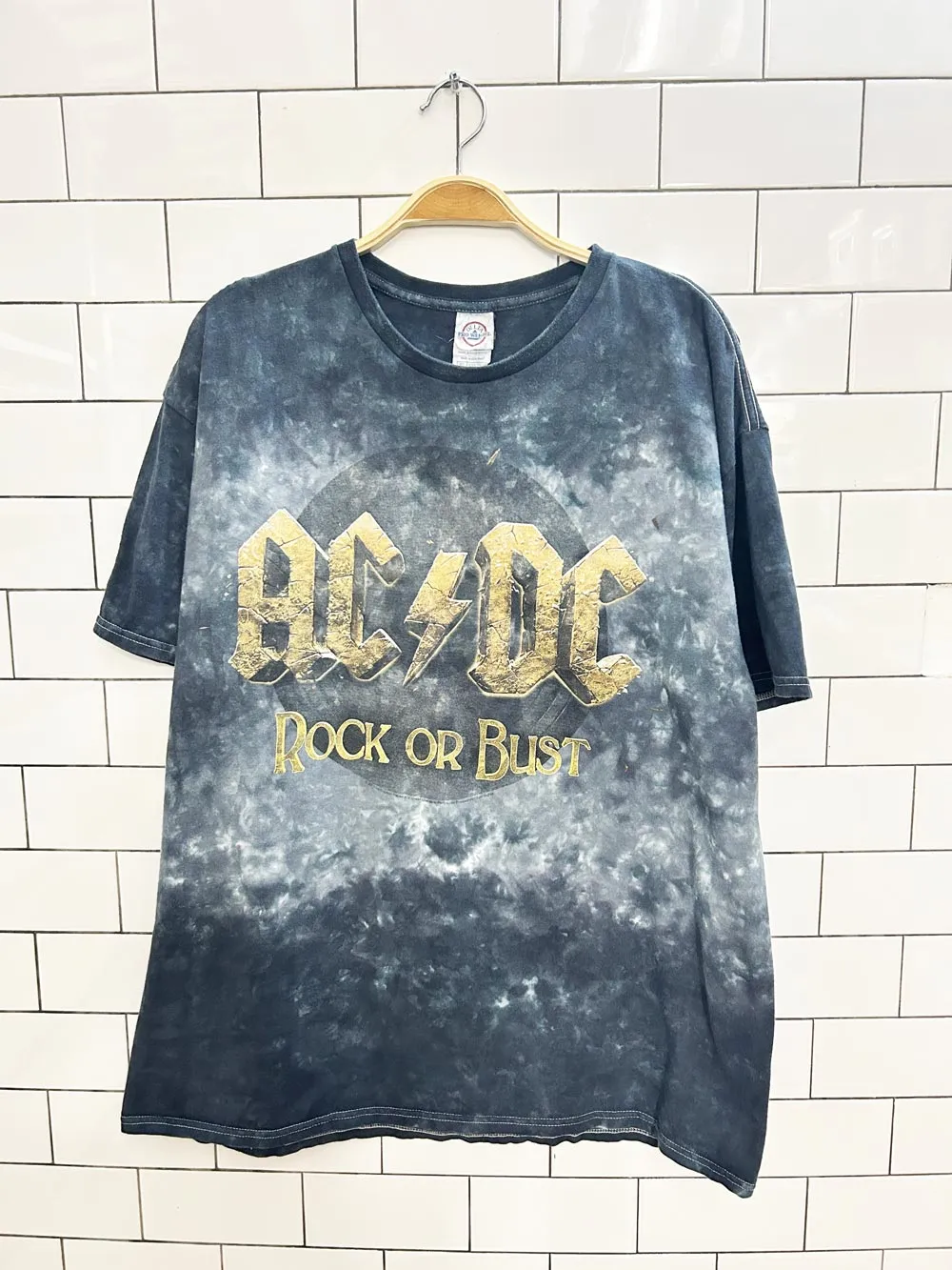 acdc rock or bust 2015 world tour tie dye tee sold by Good Market Thrift Store