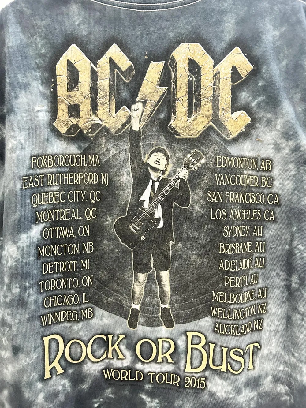 acdc rock or bust 2015 world tour tie dye tee sold by Good Market Thrift Store product image thumbnail 3