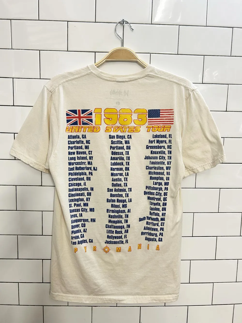 def leppard pyromania 1983 tour reproduction tee sold by Good Market Thrift Store product image thumbnail 3