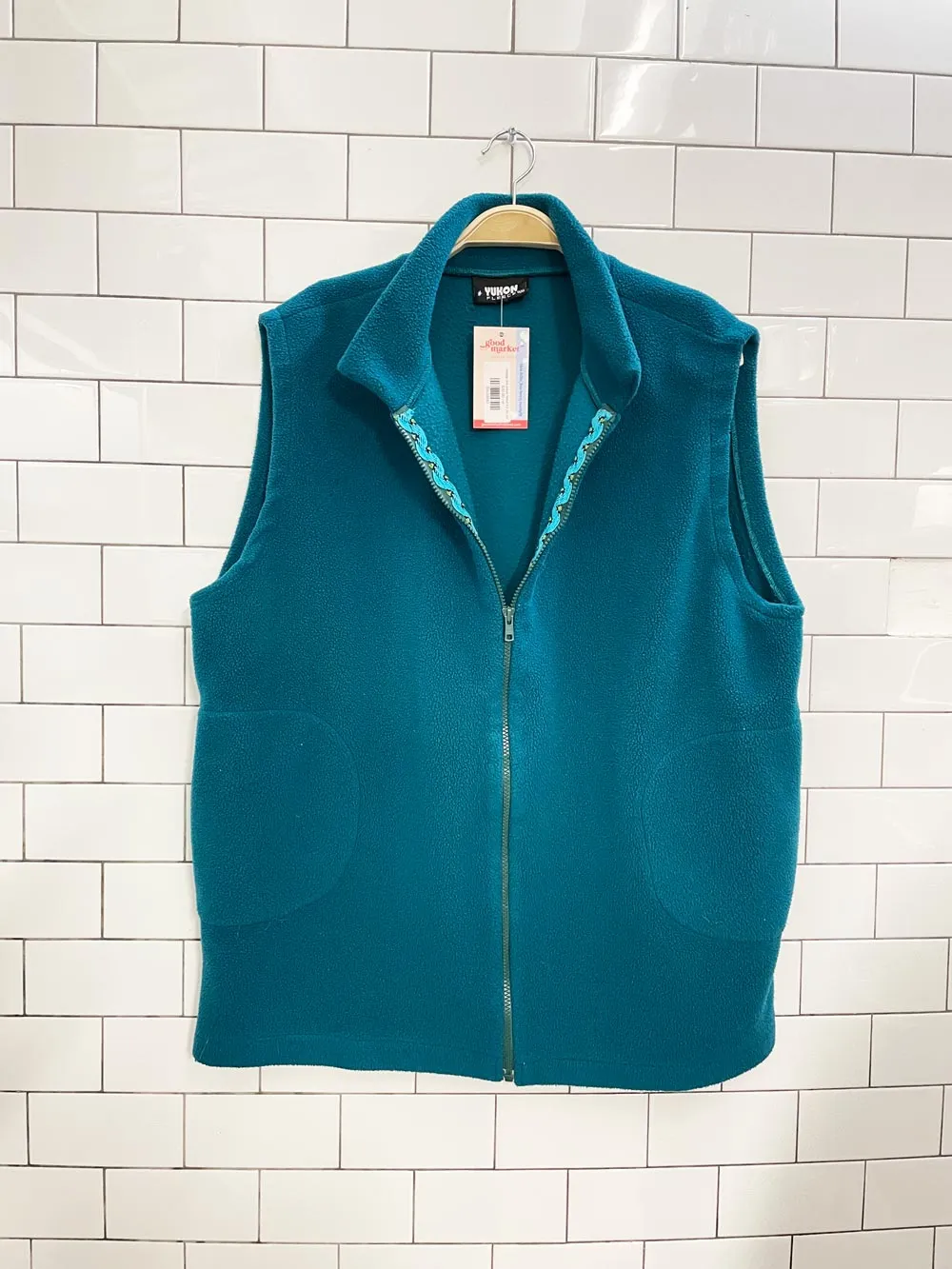 vintage 90s yukon fleece full zip vest sold by Good Market Thrift Store