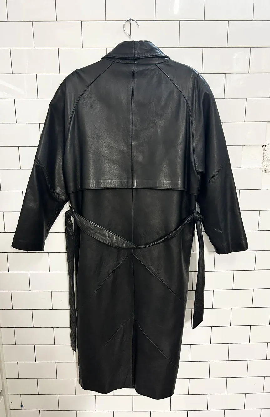 vintage 90s wilsons leather trench coat sold by Good Market Thrift Store product image thumbnail 4