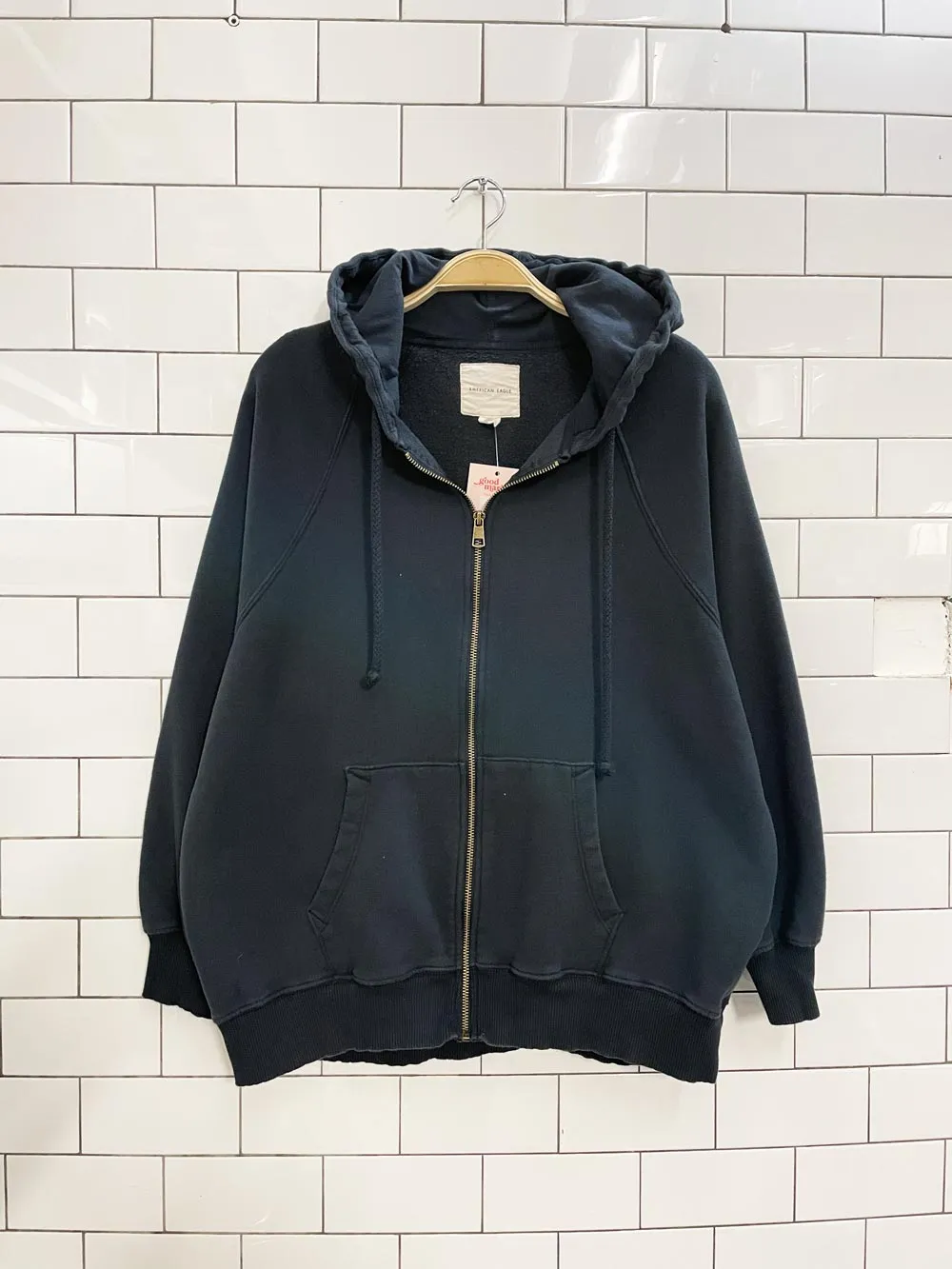 ae oversized cozy fleece full zip hoodie sold by Good Market Thrift Store