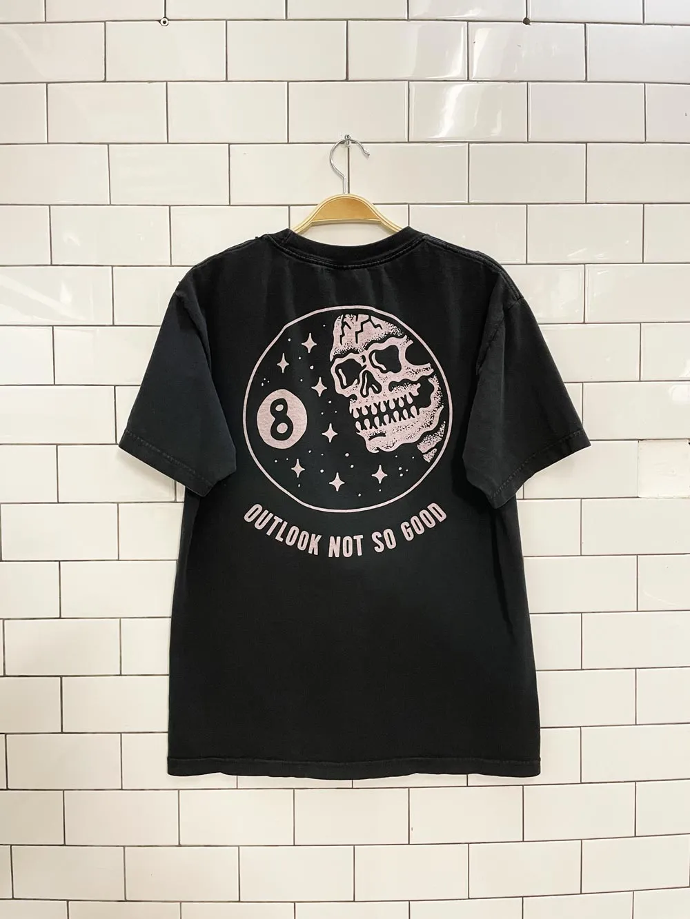 sketchy tank 8 ball skull tee sold by Good Market Thrift Store product image thumbnail 3