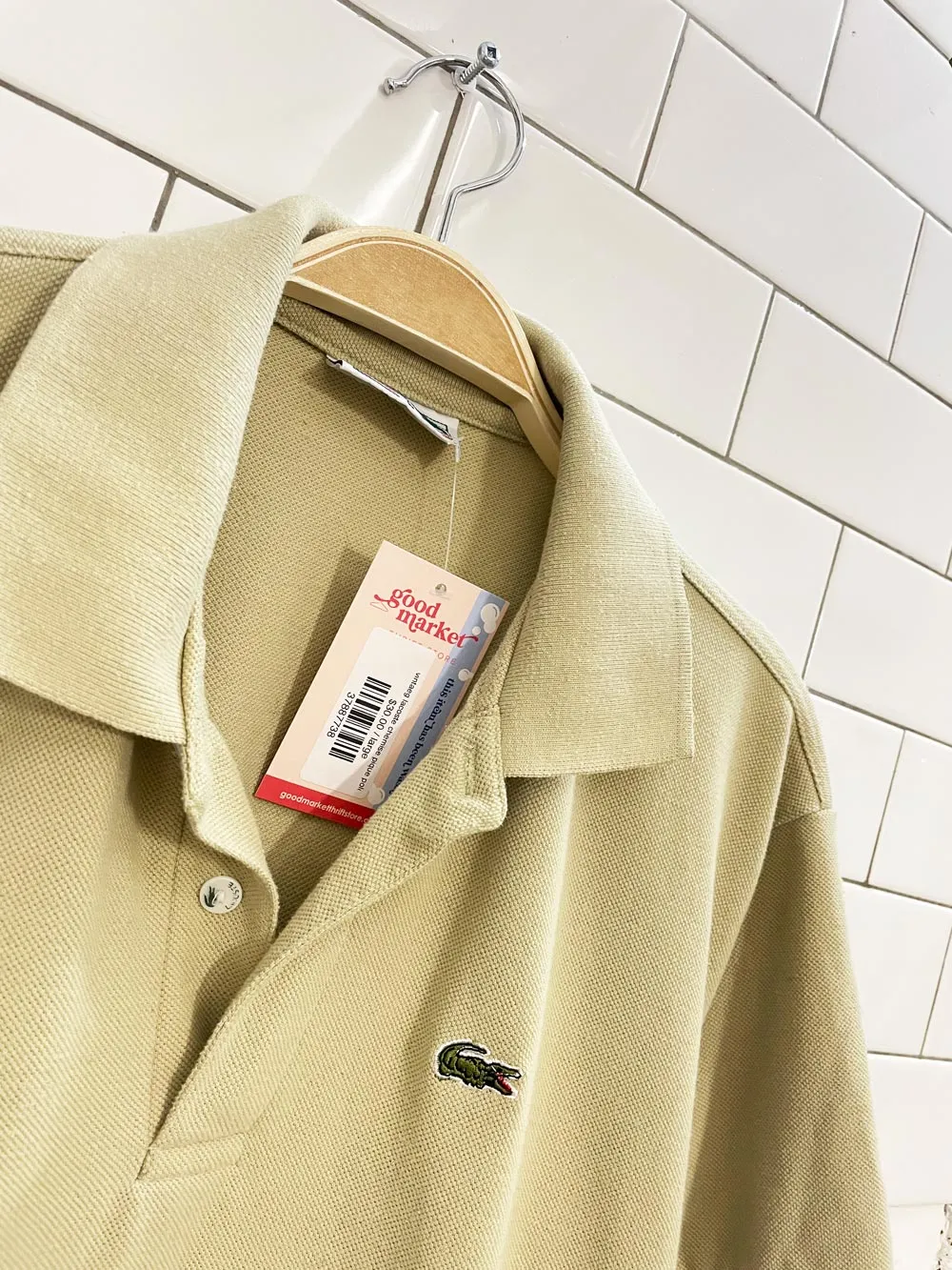 vintaeg lacoste chemise pique polo sold by Good Market Thrift Store product image thumbnail 3