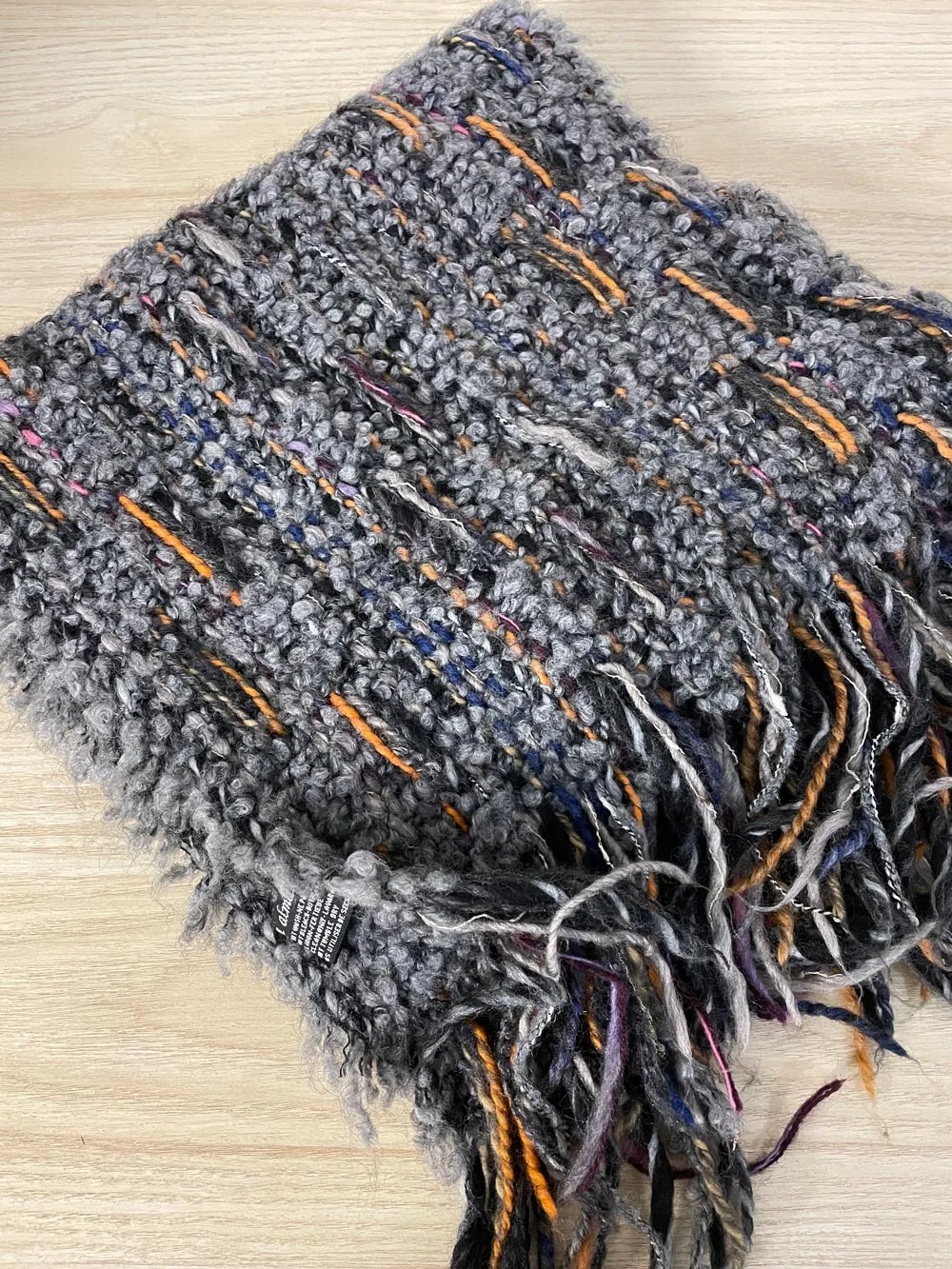 vintage made in italy wool-mohair knit scarf sold by Good Market Thrift Store