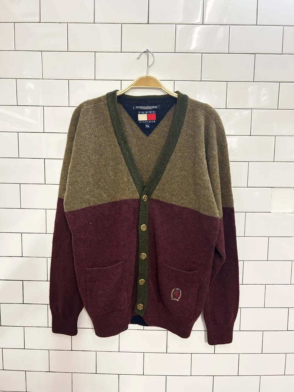 vintage 90s tommy hilfiger wool-blend cardigan sold by Good Market Thrift Store