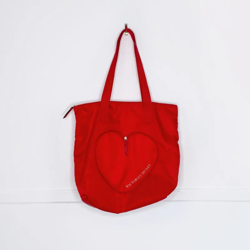 victoria's secret heart zipper tote sold by Good Market Thrift Store