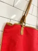 vintage red canvas leather trim tote bag sold by Good Market Thrift Store