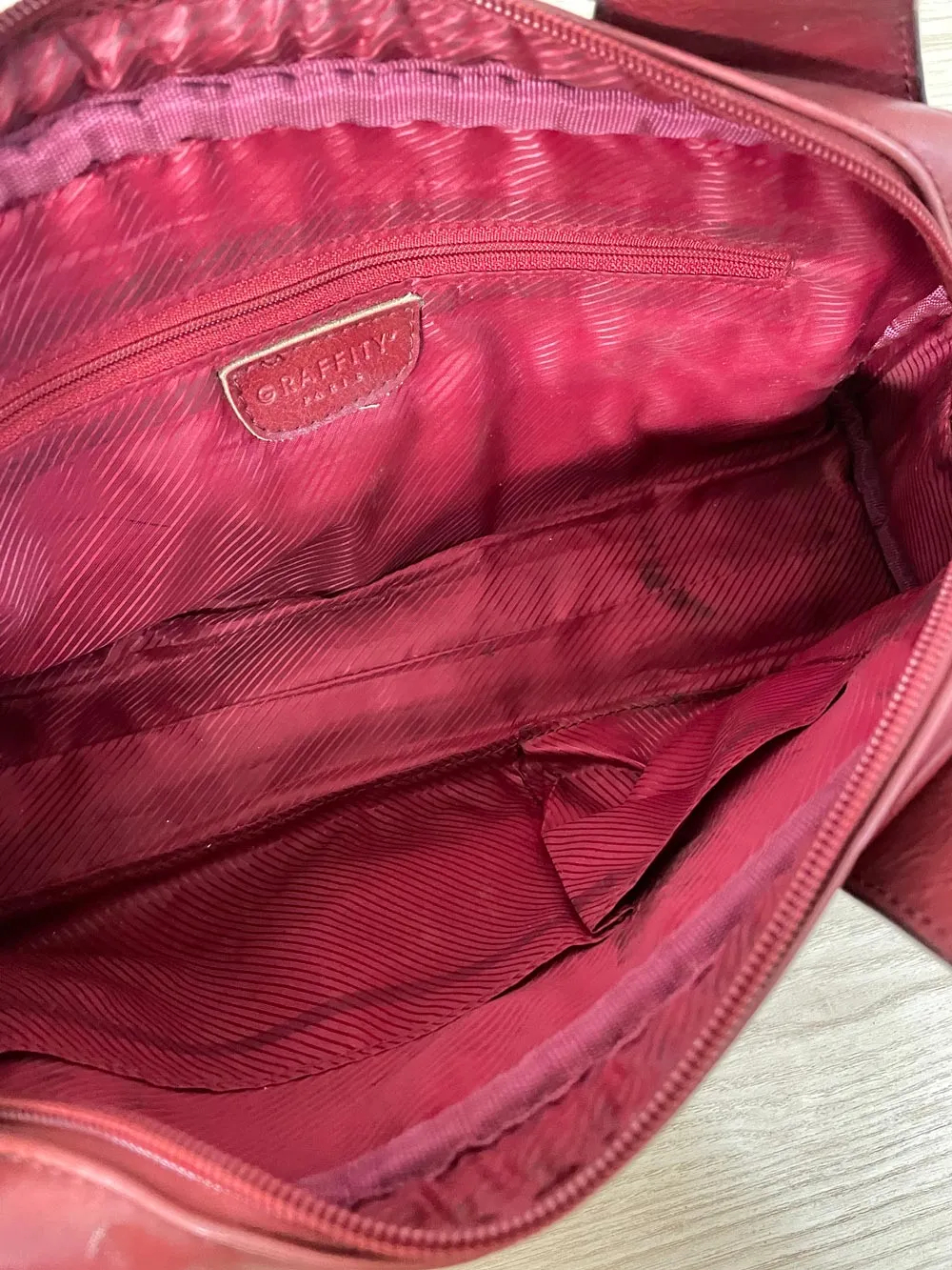 y2k graffity paris soft leather shoulder bag sold by Good Market Thrift Store product image thumbnail 4