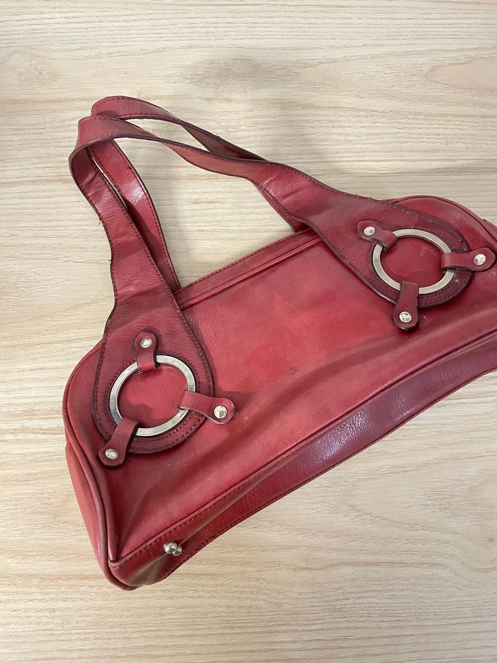 y2k graffity paris soft leather shoulder bag sold by Good Market Thrift Store product image thumbnail 5