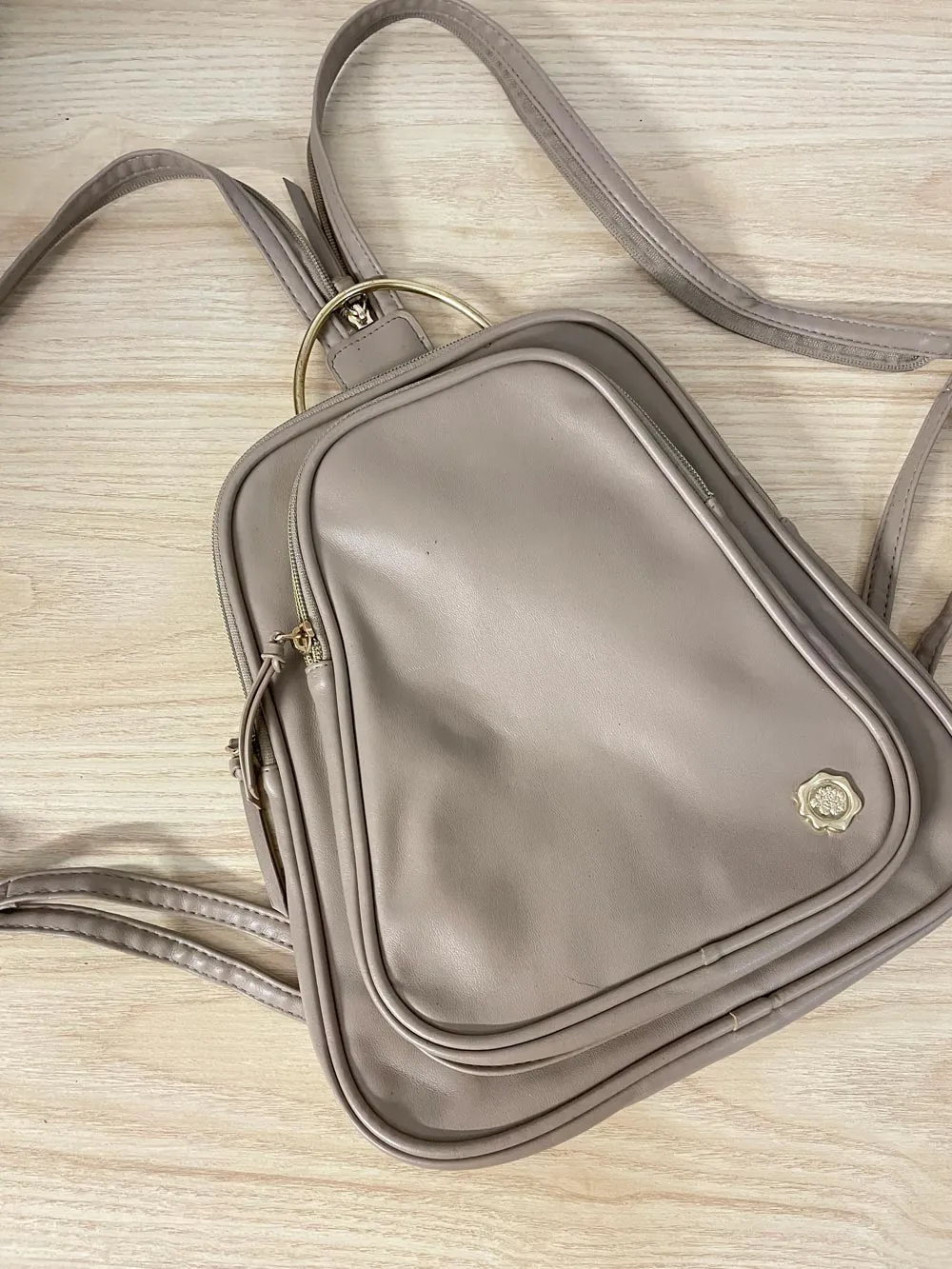 vintage 00s fiorelli faux leather backpack sold by Good Market Thrift Store