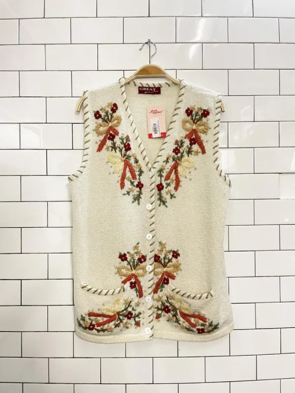 vintage embroidered knit vest sold by Good Market Thrift Store