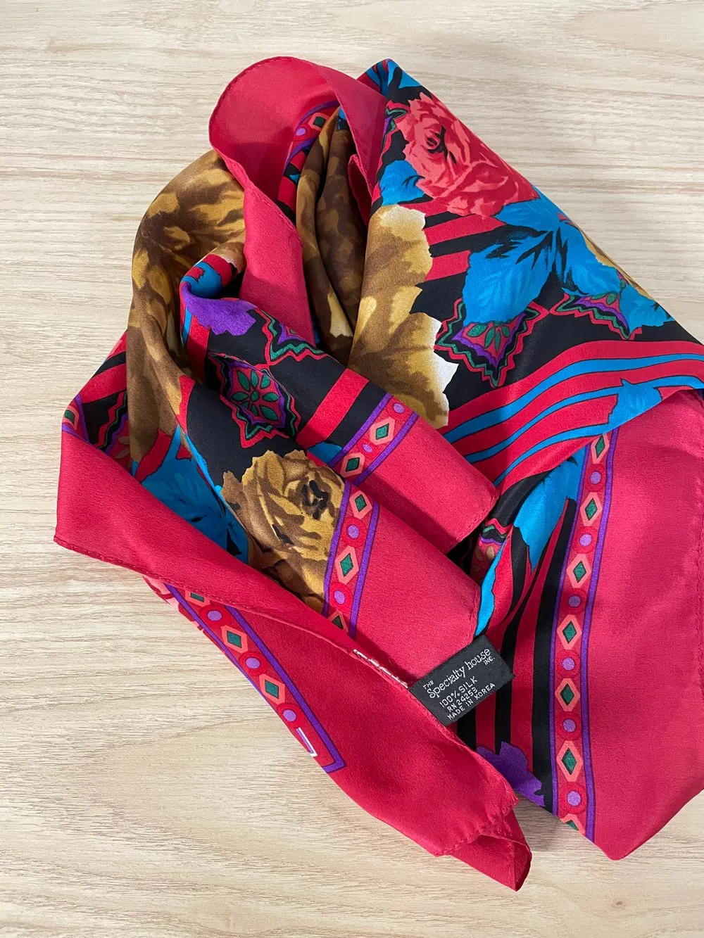 vintage 80s floral silk scarf sold by Good Market Thrift Store