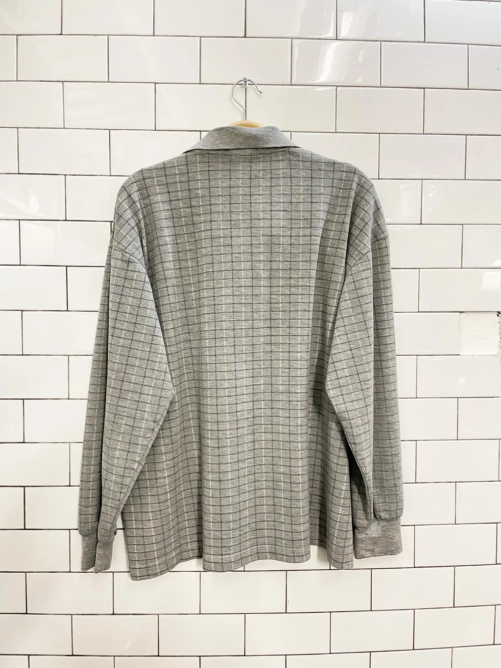 vintage 90s polo RL window pane check long sleeve polo shirt sold by Good Market Thrift Store product image thumbnail 3