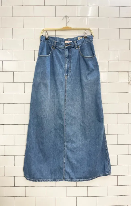vintage 00s eddie bauer denim maxi skirt sold by Good Market Thrift Store