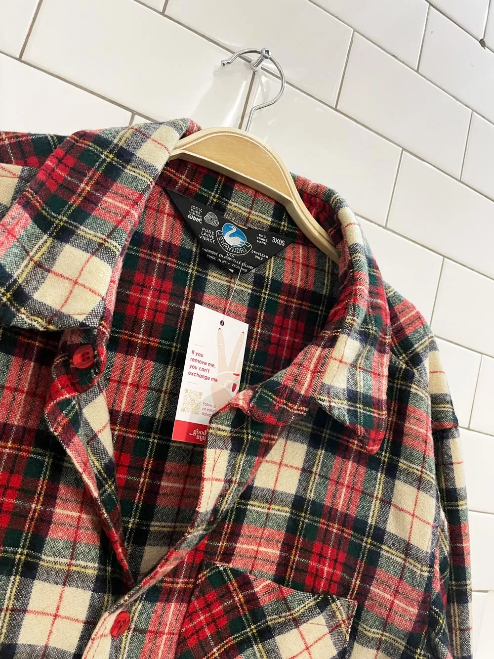 vintage 80s swanndri 100% wool flannel shirt sold by Good Market Thrift Store product image thumbnail 2
