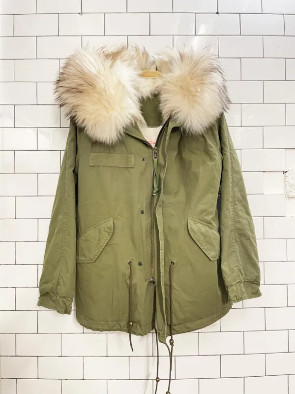 mr & mrs italy coyote fur lined army parka sold by Good Market Thrift Store