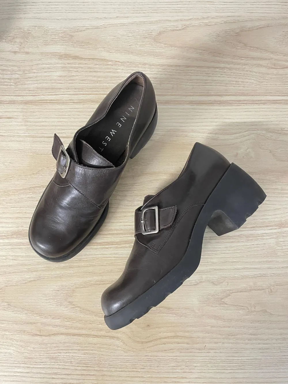 vintage 90s nine west buckle leather loafer sold by Good Market Thrift Store