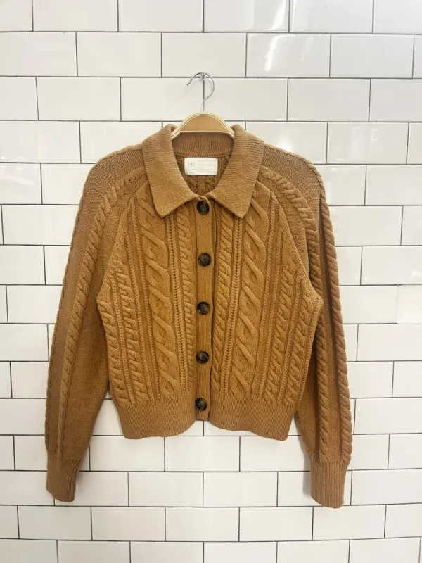 banana republic capsule collection cable knit cardigan sold by Good Market Thrift Store