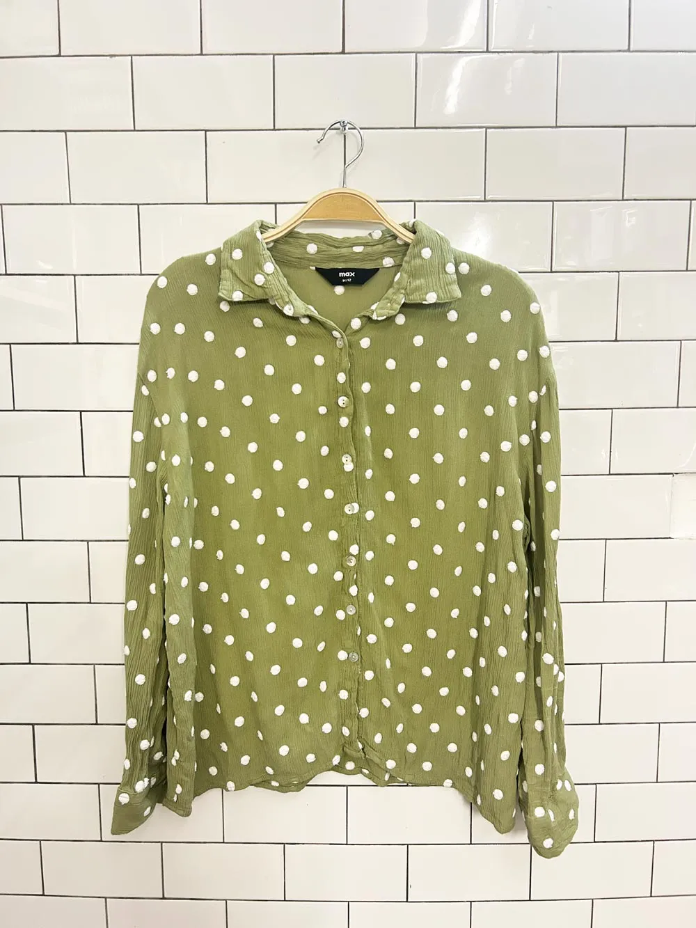 max viscose 3D polka dot blouse sold by Good Market Thrift Store