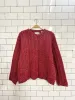 vintage 00s winter edition wool-blend cable knit cardigan sold by Good Market Thrift Store