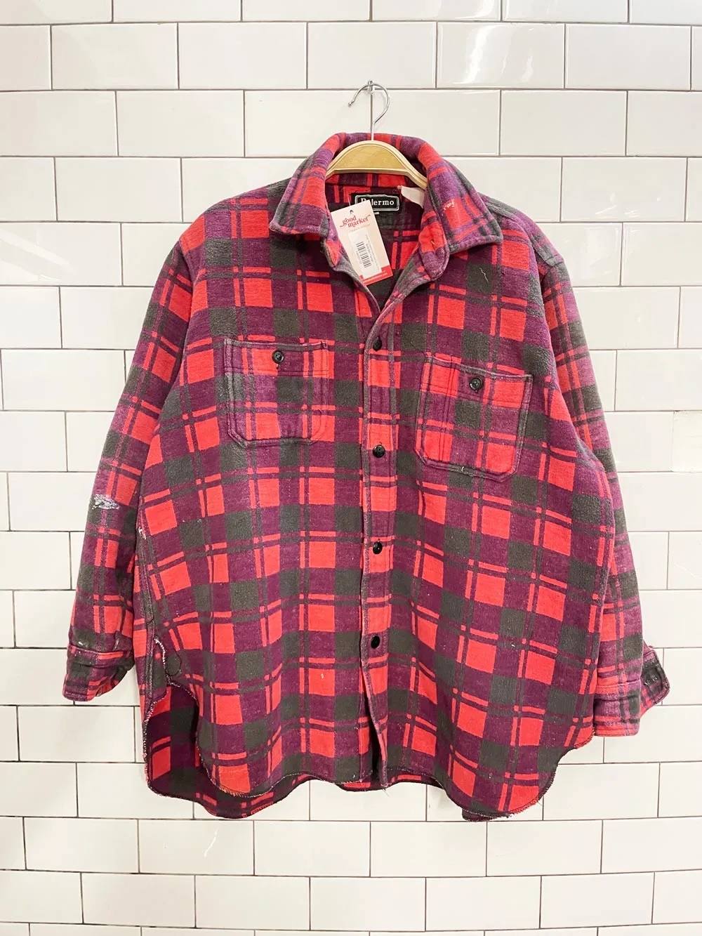vintage 70s palermo buffalo plaid flannel shirt sold by Good Market Thrift Store