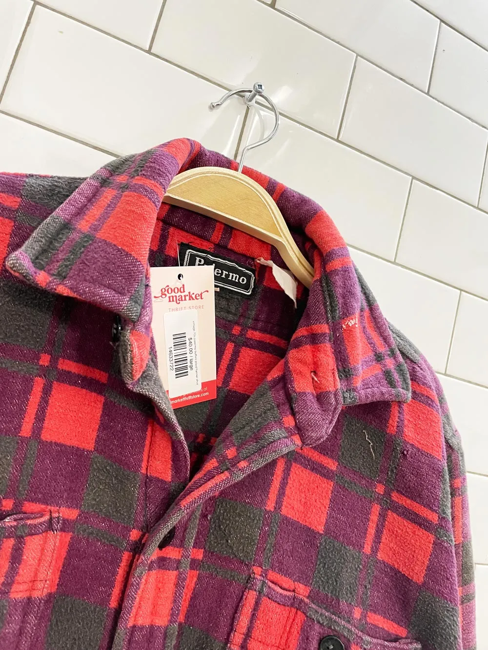 vintage 70s palermo buffalo plaid flannel shirt sold by Good Market Thrift Store product image thumbnail 2