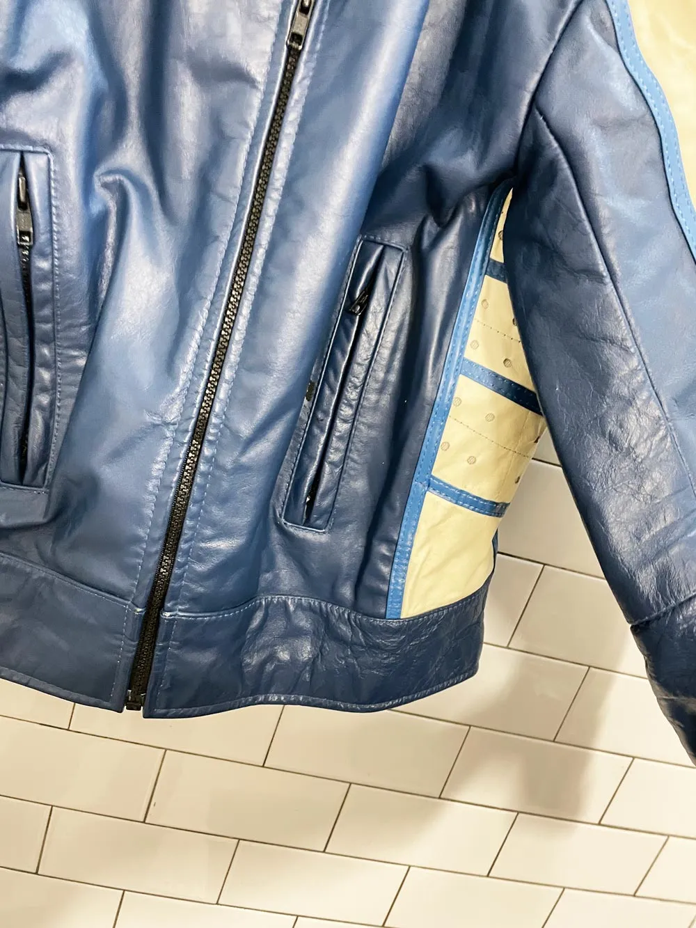 vintage bristol leather biker jacket sold by Good Market Thrift Store product image thumbnail 2