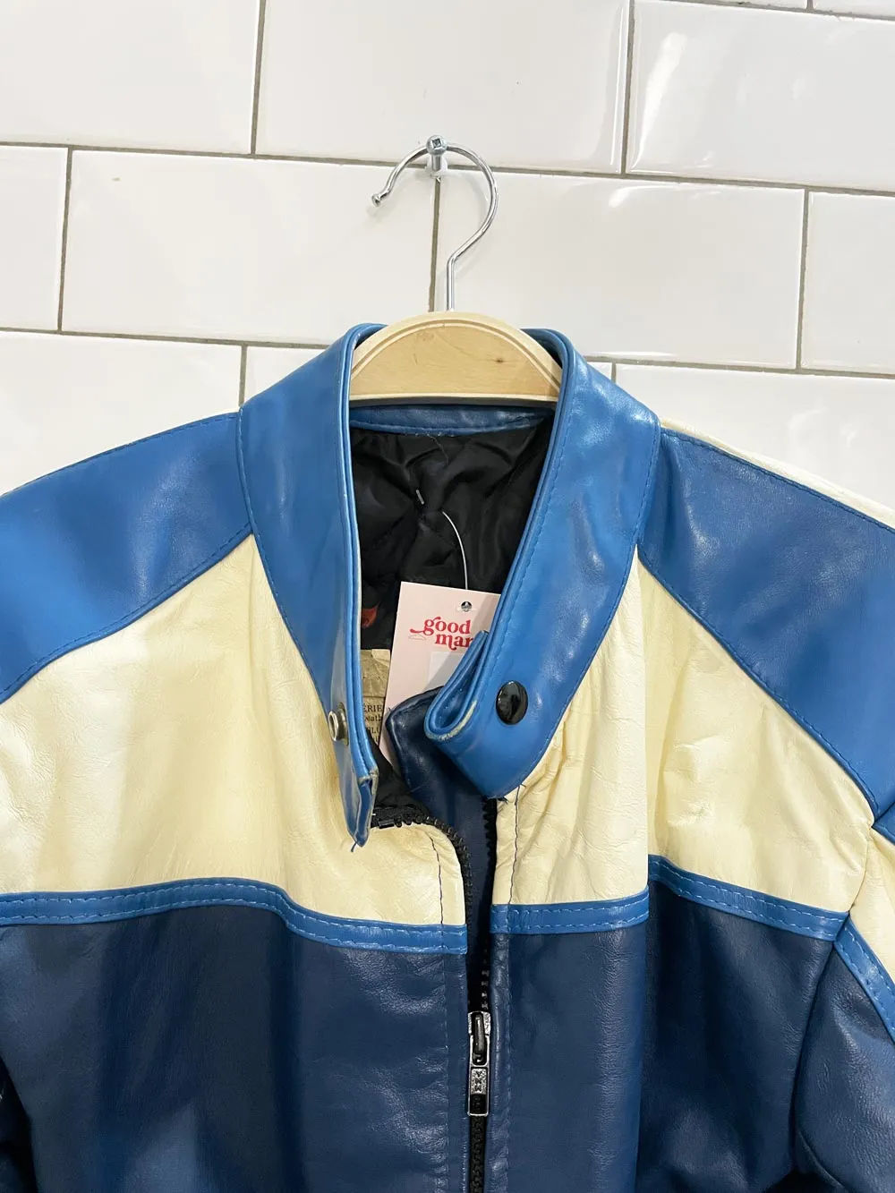 vintage bristol leather biker jacket sold by Good Market Thrift Store product image thumbnail 3