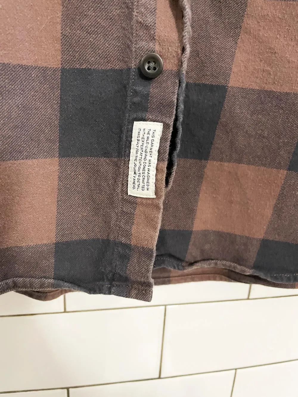 frank and oak plaid flannel shirt sold by Good Market Thrift Store product image thumbnail 3