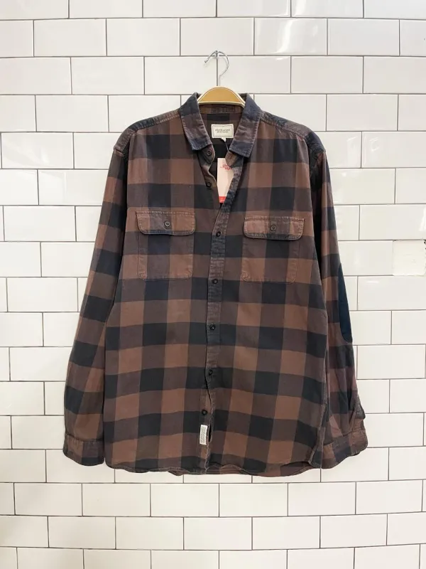 frank and oak plaid flannel shirt sold by Good Market Thrift Store