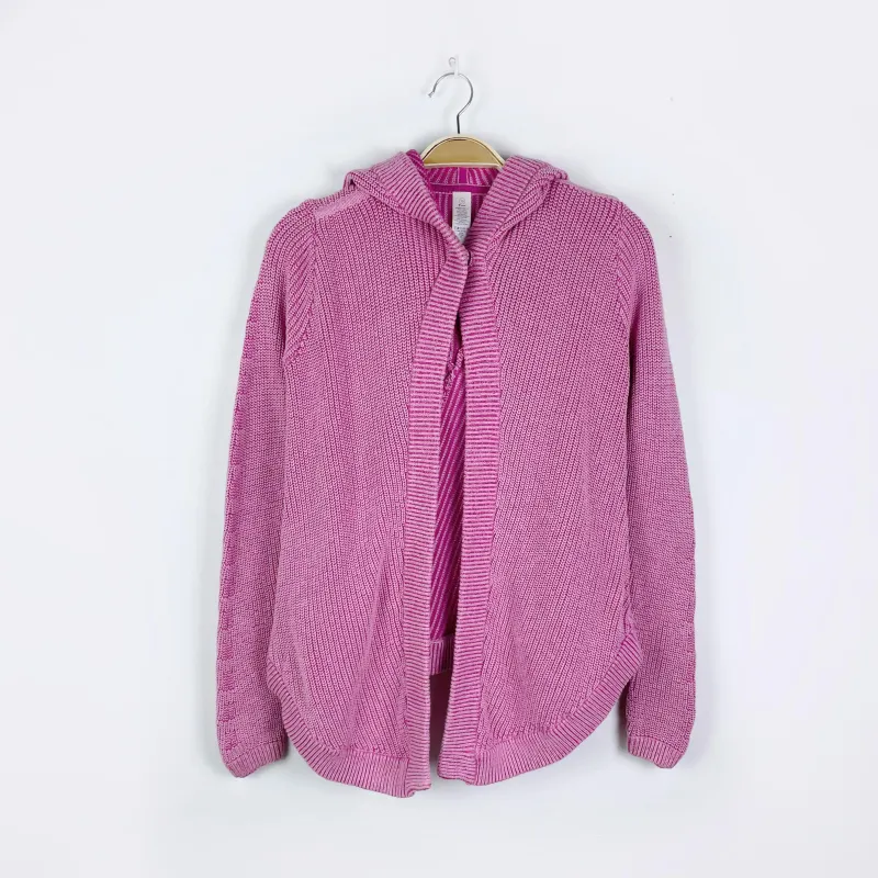 ivivva pink cotton knit cardigan sweater - size 10 sold by Good Market Thrift Store
