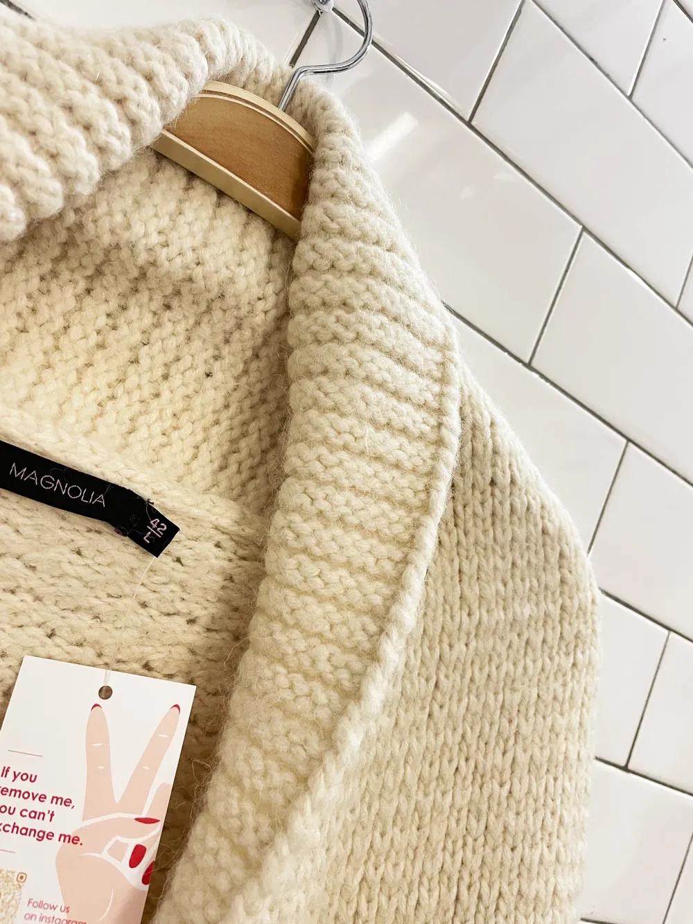 magnolia alpaca-wool open cardigan shawl sold by Good Market Thrift Store product image thumbnail 3