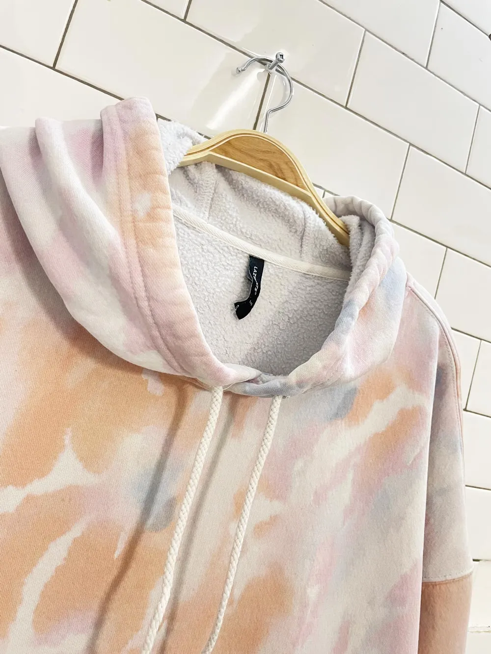 lazypants oversized tie dye hoodie sold by Good Market Thrift Store product image thumbnail 2