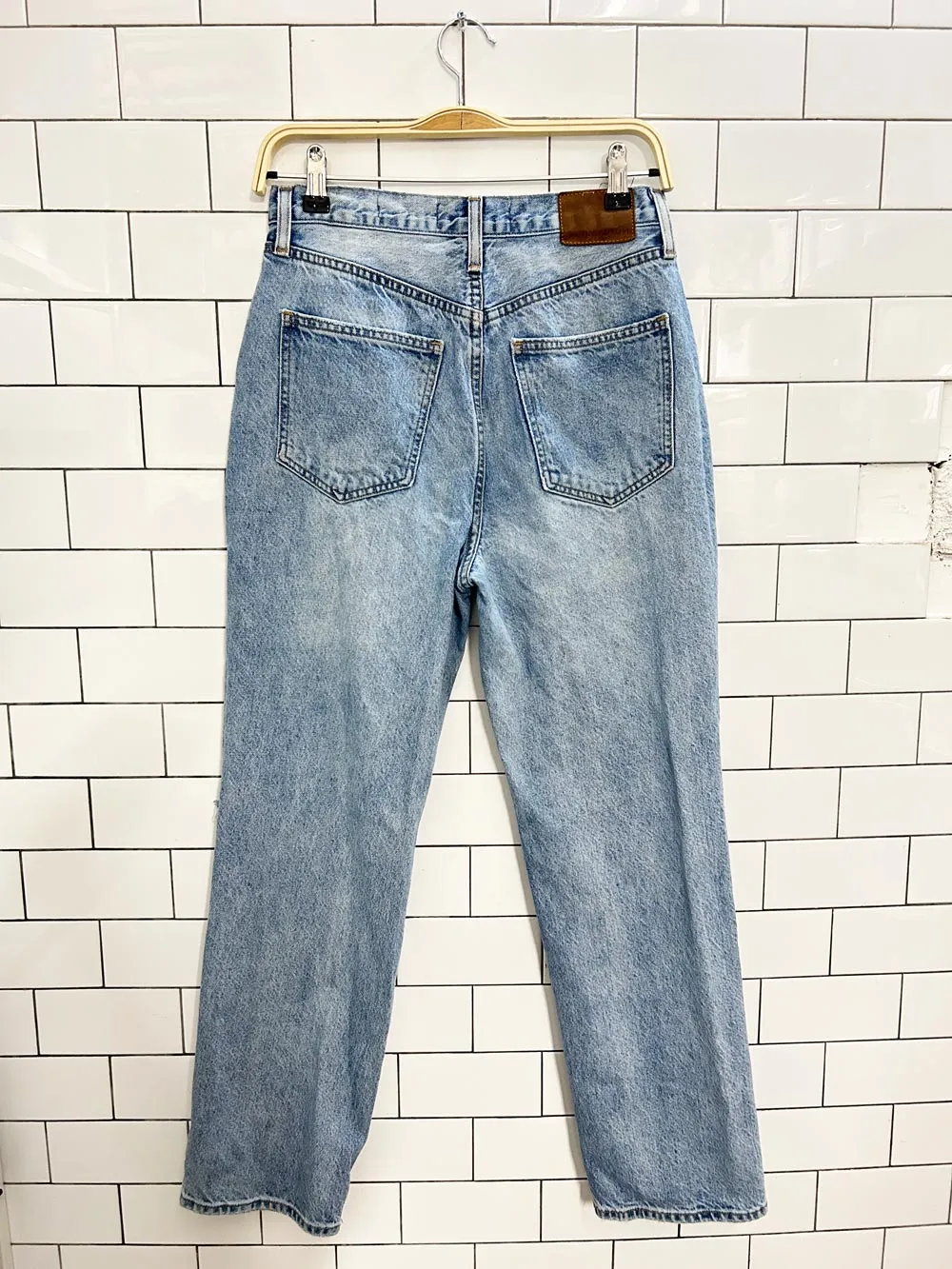 denim forum joni high rise loose fit distressed jeans sold by Good Market Thrift Store product image thumbnail 5